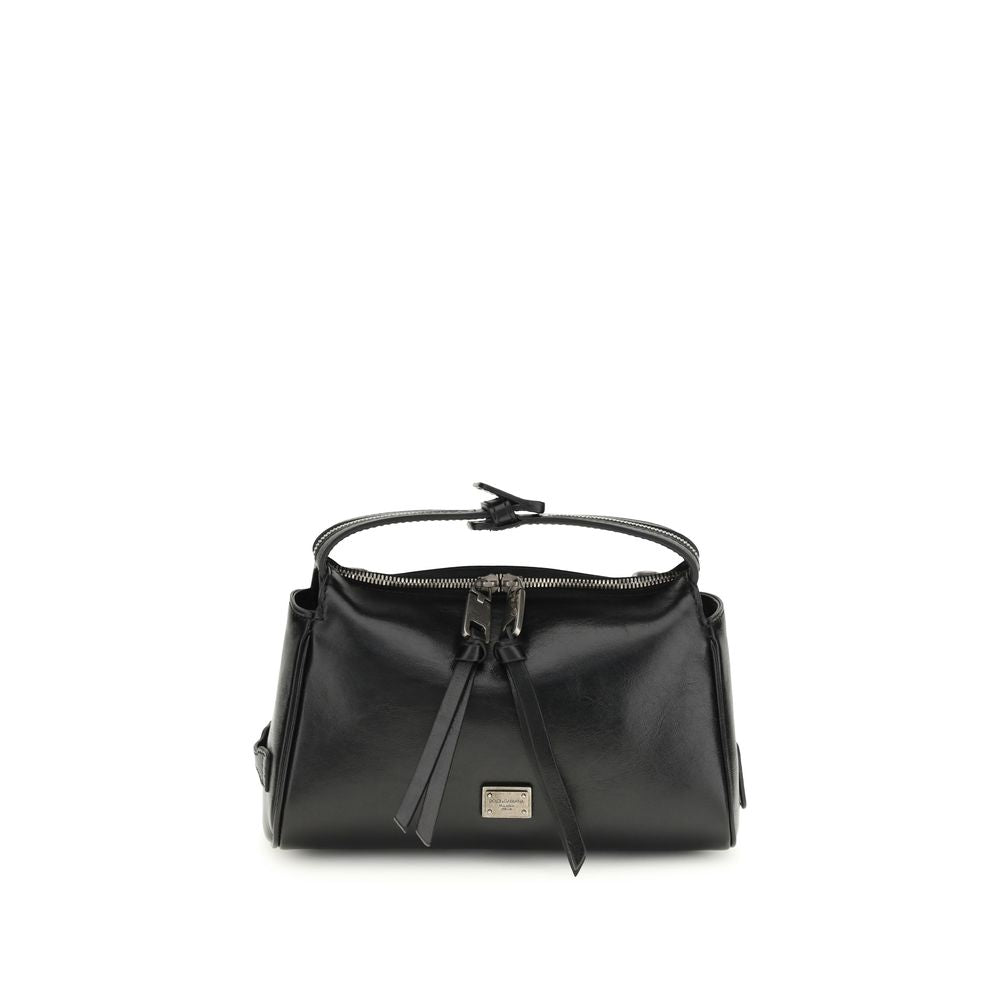 Dolce & Gabbana Black Calf Leather Bos Taurus Shoulder Bag