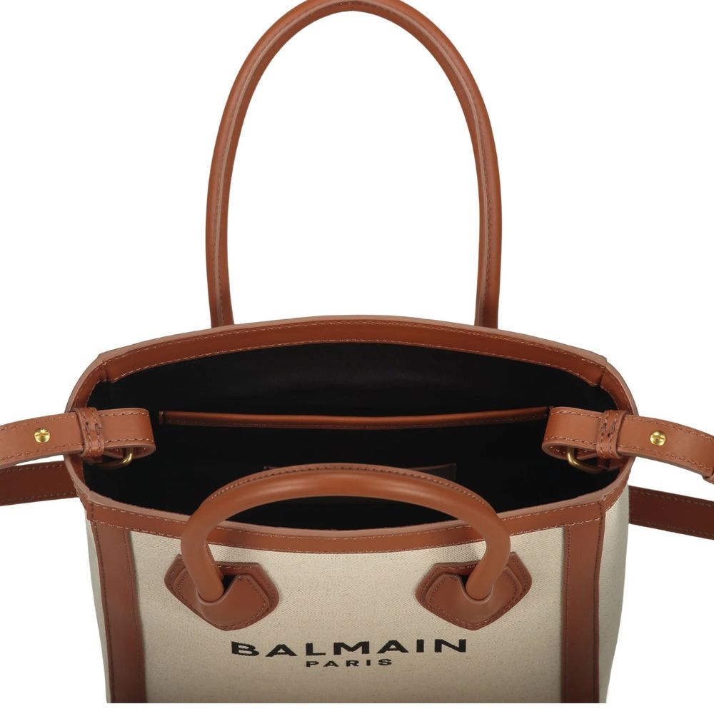 Balmain Brown Cotton Tote Bag