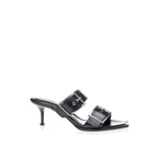 Alexander McQueen Black Leather Stiletto Heel Sandals