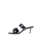 Alexander McQueen Black Leather Stiletto Heel Sandals