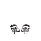 Alexander McQueen Black Leather Stiletto Heel Sandals