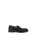 Versace Black Calf Leather Bos Taurus Slip-On Loafers