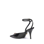Versace Black Calf Leather Bos Taurus Pumps