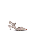 Fendi Cream Polyamide Mid Heel Pumps