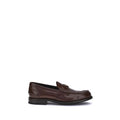 Prada Brown Calf Leather Bos Taurus Slip-On Loafers