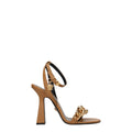 Versace Brown Leather Stiletto Heel Sandals