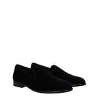 Dolce & Gabbana Black Velvet Slip-On Loafers