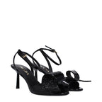 Prada Black Leather Stiletto Heel Sandals