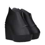 Givenchy Black Cotton Wedge Sandals