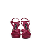 Dolce & Gabbana Pink Leather Platform Sandals