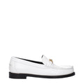Versace White Leather Slip-On Loafers