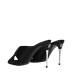 Dolce & Gabbana Black Satin Stiletto Heel Sandals