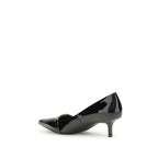 PINKO Black Calf Leather Bos Taurus Mid Heel Pumps