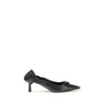 Prada Black Calf Leather Bos Taurus High Heel Pumps