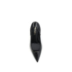 Prada Black Calf Leather Bos Taurus High Heel Pumps