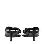 Versace Black Leather Stiletto Heel Sandals