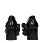 Versace Black Leather Mid Heel Pumps