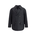 Fendi Gray Fleece Wool Coat