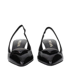 Prada Black Leather Mid Heel Pumps