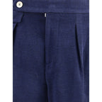 Brunello Cucinelli Blue Wool Casual Pants