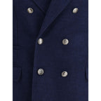 Brunello Cucinelli Blue Wool Coat