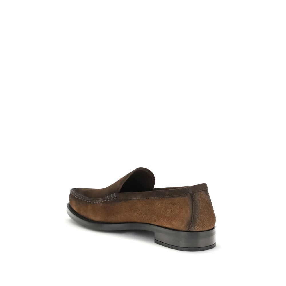 Prada Brown Leather Slip-On Loafers