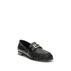 Fendi Black Calf Leather Bos Taurus Slip-On Loafers
