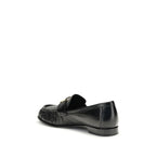 Fendi Black Calf Leather Bos Taurus Slip-On Loafers