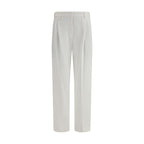 Brunello Cucinelli White Cotton Dress Pants