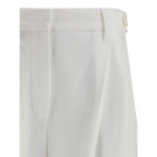 Brunello Cucinelli White Cotton Dress Pants