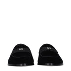 Dolce & Gabbana Black Velvet Slip-On Loafers