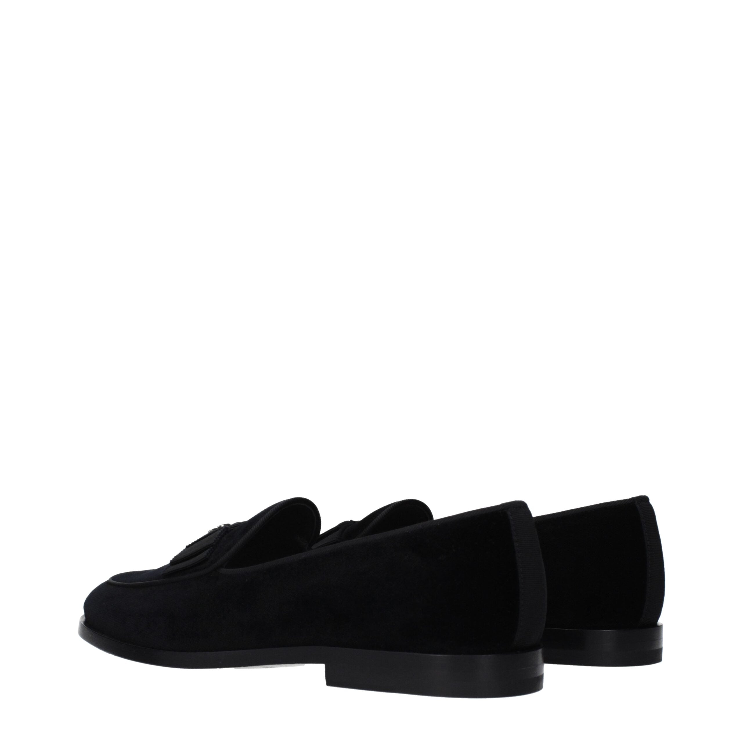 Dolce & Gabbana Black Velvet Slip-On Loafers