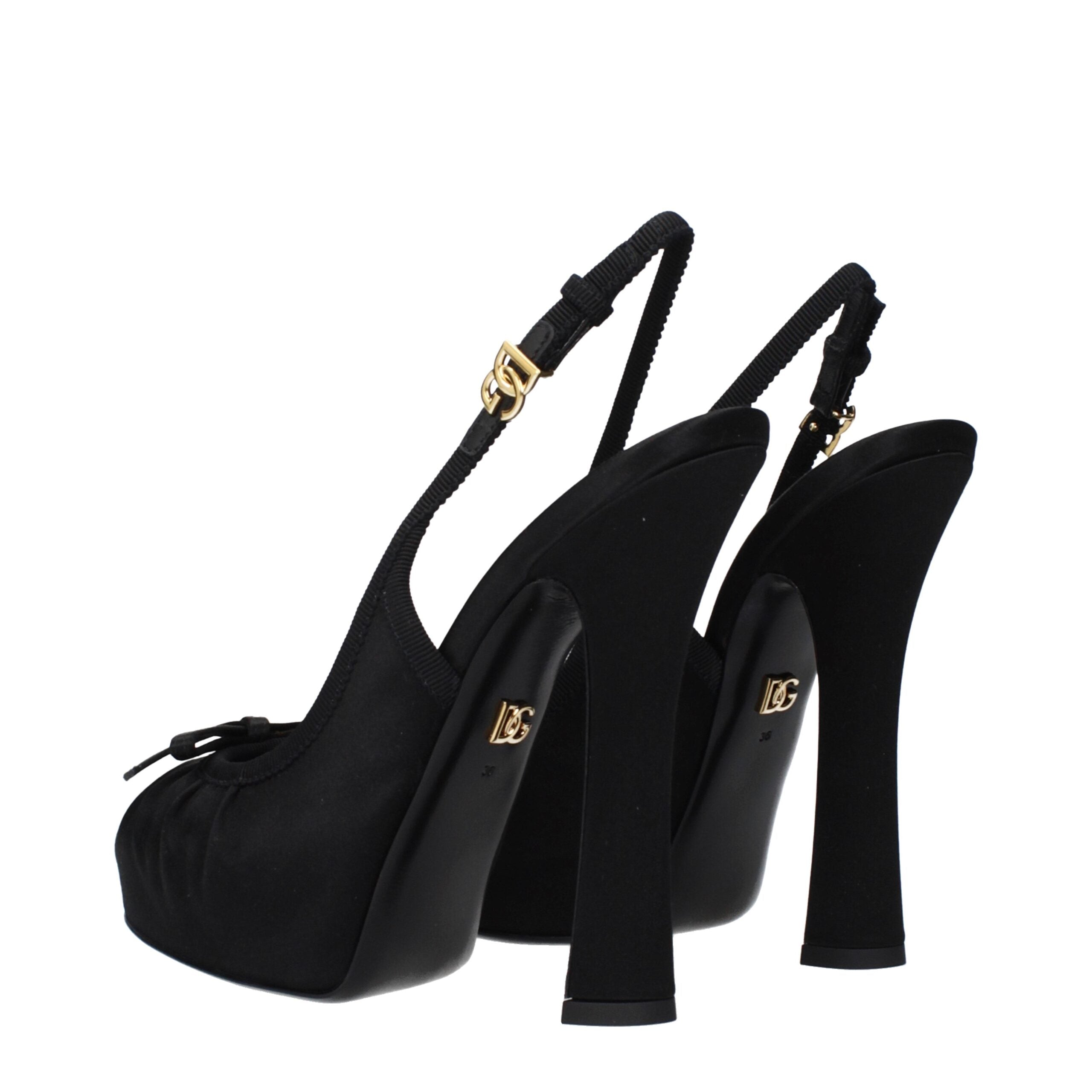 Dolce & Gabbana Black Satin High Heel Pumps