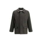 Ami Paris Gray Fleece Wool Coat