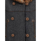 Prada Gray Fleece Wool Coat