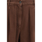 Max Mara Brown Cotton Casual Pants