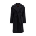 Max Mara Black Fleece Wool Coat