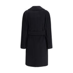 Max Mara Black Fleece Wool Coat