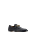 Gucci Black Calf Leather Bos Taurus Slip-On Loafers