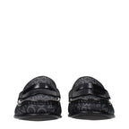 Dolce & Gabbana Black Fabric Slip-On Loafers