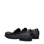 Dolce & Gabbana Black Fabric Slip-On Loafers
