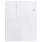 Fendi White Cotton Polo Shirt