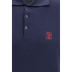 Brunello Cucinelli Blue Cotton Polo Shirt
