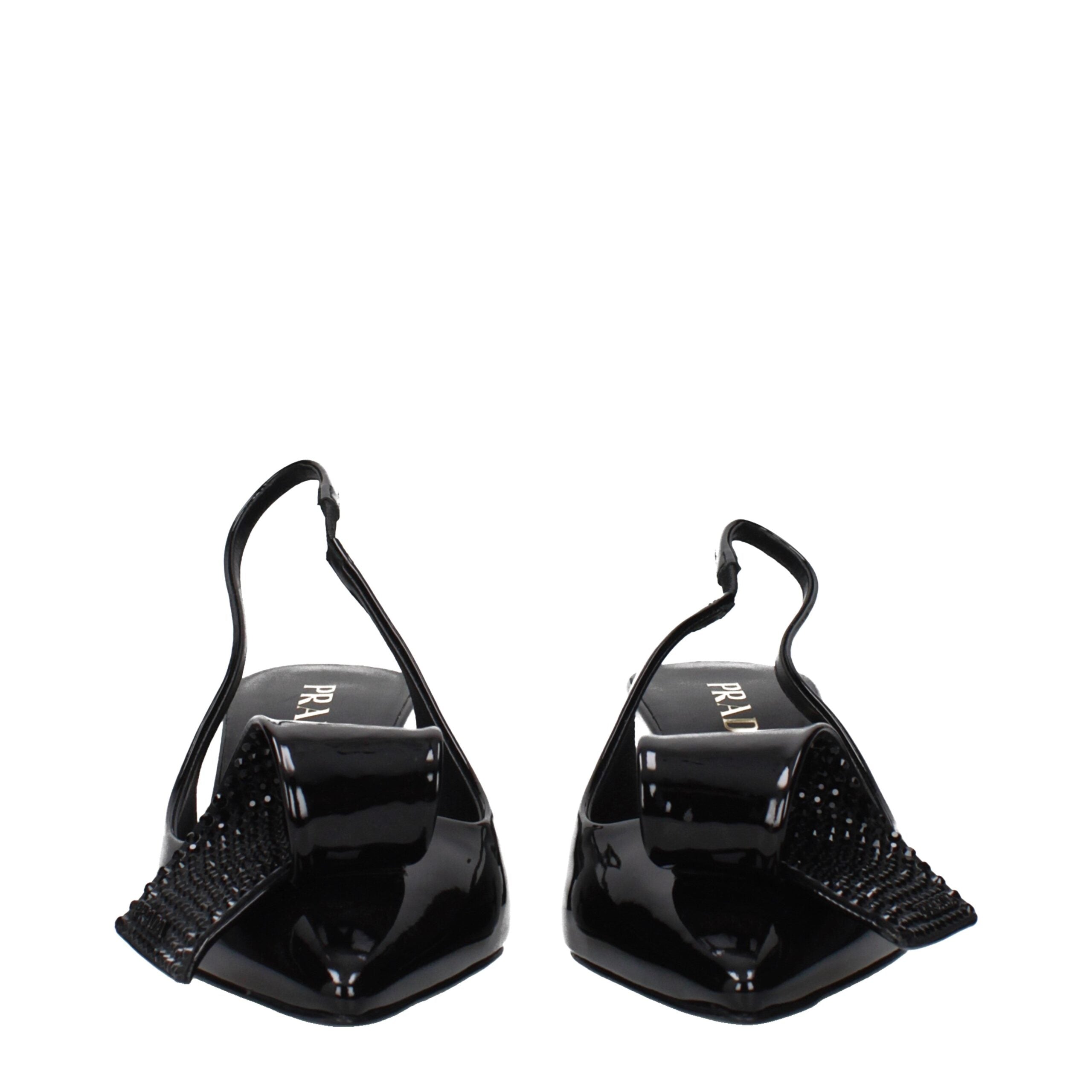 Prada Black Leather Stiletto Heel Sandals