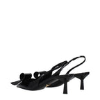 Prada Black Leather Stiletto Heel Sandals