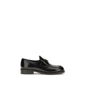 Prada Black Calf Leather Bos Taurus Slip-On Loafers