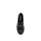 Prada Black Calf Leather Bos Taurus Slip-On Loafers