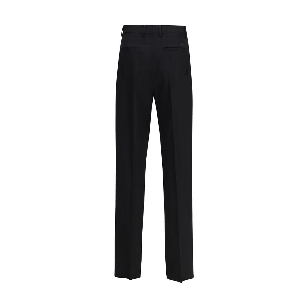 Versace Black Fleece Wool Dress Pants